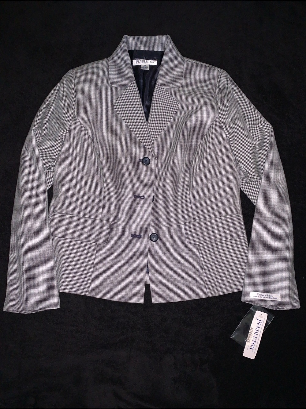 NWT! Pendleton Petite Houndstooth Wool Blazer Jacket size 8